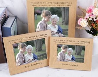 Personalisierter Erinnerungsfotorahmen, hölzerner Oma-Fotorahmen, personalisierter gravierter Fotorahmen, Muttertagsgeschenk für Oma, Oma Geschenk