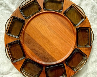 Digsmed Denmark. Teak Serving Tray. Danish Design Lazy Susan. Teak
