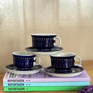 Set of 3 Arabia Finland Valencia Espresso Cups & Saucers – Scandinavian Vintage Ceramics