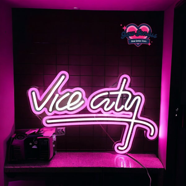 Vice City Neon Sign, Neon Sign, Neon Wall Decor, Home Decor, Neon Light, Wall Art, Neon Signs, Neon Led, Room Decor, Gift For Him, Vice City