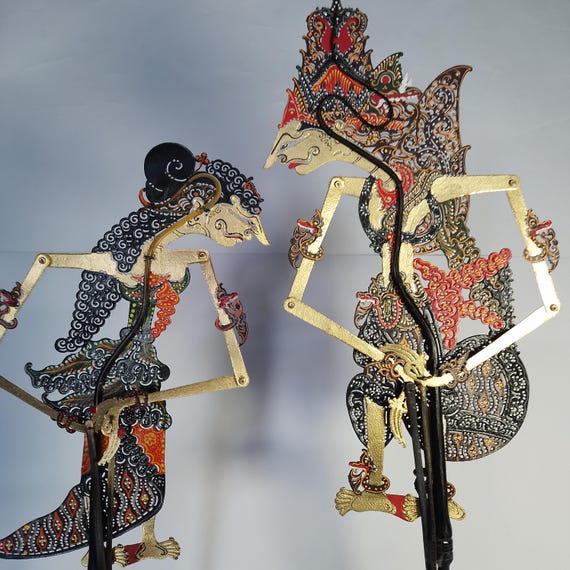 Large Rama Shinta Shadow Puppet – Handmade Indonesian Wayang Kulit