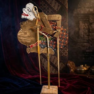 Mini Semar Puppe – Indonesische Schattenpuppe Wanddekoration, handgemachtes Wayang Kulit Geschenk