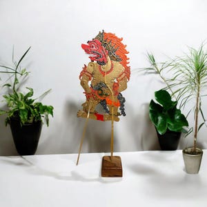 Buto Geni Shadow Puppet: Javanese Wayang Kulit, Buffalo Leather