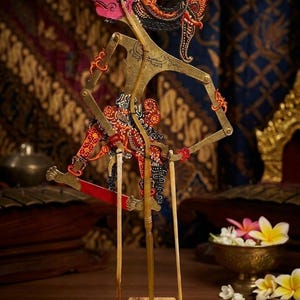 Mini Setyaki Puppet – Indonesische Shadow Puppet Wall Decor, Handgemaakte Wayang Kulit Gift
