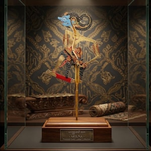 Mini Antasena Puppe - Wanddekoration - Indonesische Schattenpuppe, handgefertigtes Wayang Kulit Geschenk