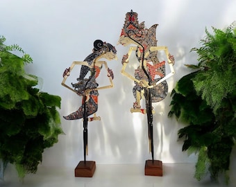Miniature Indonesian Wayang Kulit, Javanese Shadow Puppets, Flat Leather Rama Shinta