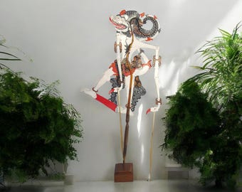 Miniature Indonesian Wayang Kulit, Javanese Shadow Puppets, Flat Leather Hanoman