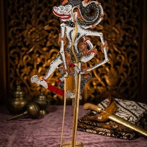 Mini Anoman Puppet – Indonesian Shadow Puppet Wall Decor, Handmade Wayang Kulit Gift