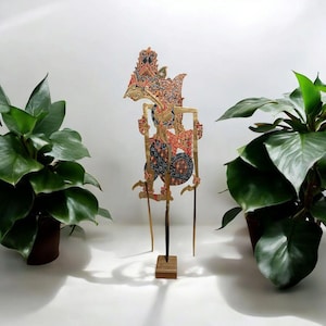 Miniature Indonesian Wayang Kulit, Javanese Shadow Puppets, Flat Leather Rama