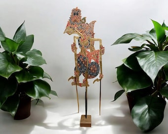Miniature Indonesian Wayang Kulit, Javanese Shadow Puppets, Flat Leather Rama