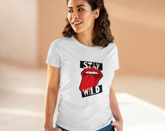 Stay Wild - Camiseta - Estilo femenino - Moda rebelde y casual - Camiseta de algodón para mujer Wild Spirit