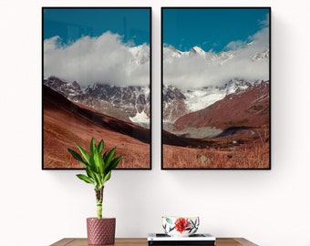 Colorful Fine Art Prints Mountains | Caucasus Region | Georgia | Set of 2 photographs | Available sizes: 20x30, 30x45 and 40x60