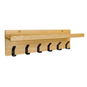 Handmade Shelf with Hooks – Coat Rack, Entryway Organizer, Wooden Floating Shelf with Metal Hooks for Hats, Bags, Towels, Keys