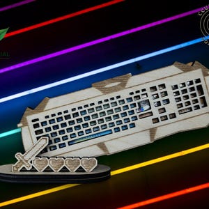 Archivo cortado con láser Regalo para gamer Puerta con teclado Regalo en efectivo Regalo de cumpleaños svg xcs Corte láser DIY Licencia de uso comercial