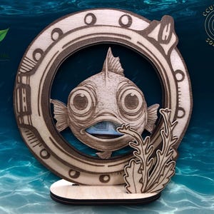 laser cut file perfect for angler diver fish fish head with money compartment money gift laser cut xcs svg Commercial use