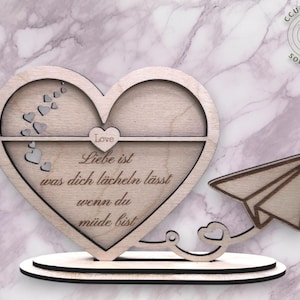 archivo cortado con láser para el Día de San Valentín o una pequeña confesión de amor xcs svg DIY corazón amor corazones corte láser para ponerse de pie