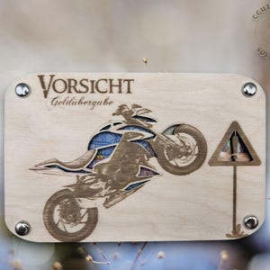 Archivo cortado con láser, tarjeta de motocicleta, regalo en efectivo para cada motociclista, regalo cortado con láser, SVG XCS, bricolaje, GSX-S 1000, amor