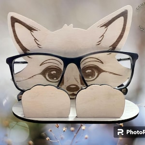 Fox & Bear brilhouder voor kleine en grote glazen, lasergesneden bestand, XCS SVG, cadeau, kindercadeau, cadeau-idee, brilplaats,