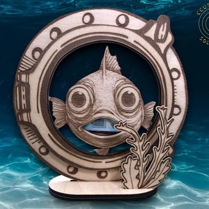 fichier découpé au laser parfait pour les plongeurs ou les pêcheurs un cadeau amusant tête de poisson avec compartiment à argent cadeau d'argent découpé au laser xcs svg DIY
