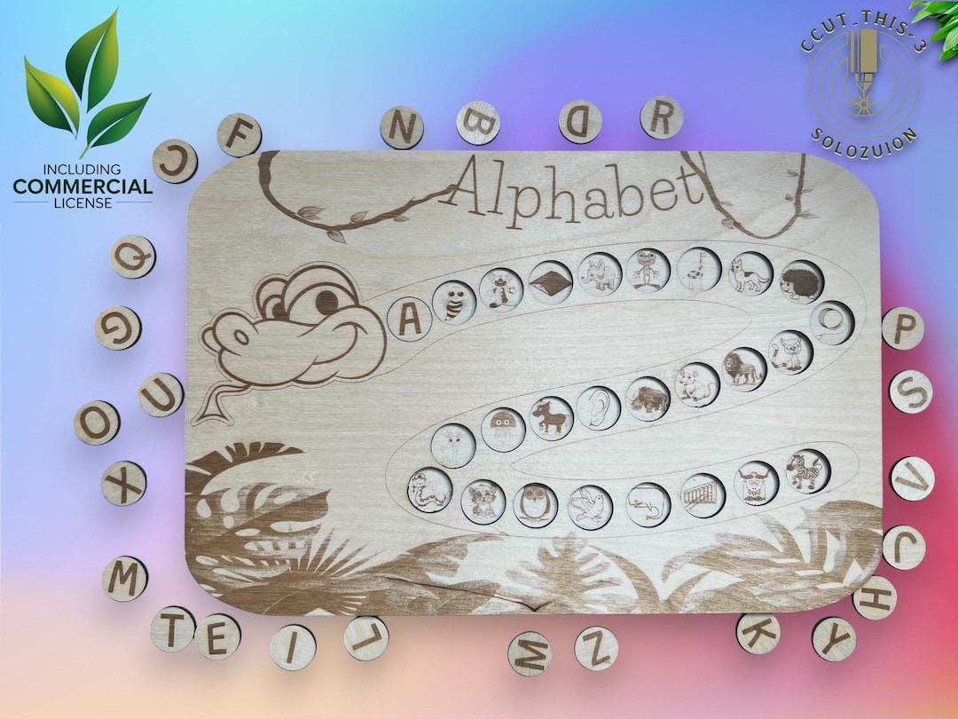 Laser Cut Datei ABC Schlange Alphabet Lernen Kinderspielzeug SVG XCS laser-cut-datei-abc-schlange-alphabet-lernen-kinderspielzeug-svg-xcs