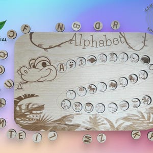 laser cut datei  ABC Schlange Alphabet lernen Kinderspielzeug SVG XCS praktisch Kindergadget Alpabet Holzbrett Kommerzielle Nutzungslizenz