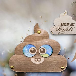 laser cut datei Kackhaufen " besser als nichts "  lustiges Geschenk edler Haufen svg xcs lasergeschnitten DIY Geldgeschenk