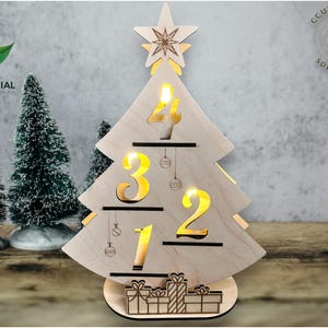 laser cut datei Weihnachtsbaum Adventskranz 4 LED Teelichtern svg xcs Advent Teelichthalterung DIY 3D   Kommerzielle Nutzungslizenz