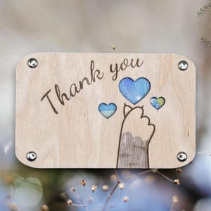 archivo cortado por láser pequeño gracias svg xcs corazones dinero regalo regalo DIY corte láser corte láser acción de gracias cosita