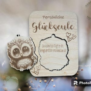 Gufo portafortuna, portafortuna, talismano, ciondolo, portachiavi, gufo carino, da regalare, regalo di compleanno, presente, SVG, XCS, taglio laser