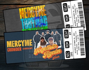 Printable MercyMe Ticket Together Again Tour | Personalized Music Concert Show Surprise Gift Reveal | Editable Keepsake | Instant Download