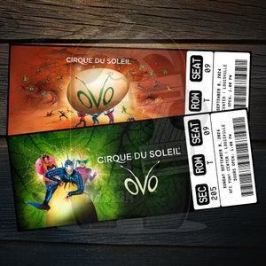 Printable Cirque Du Soleil OVO Ticket Live Musical Circus | Personalized  Surprise Gift Reveal | Editable Keepsake | Instant Download