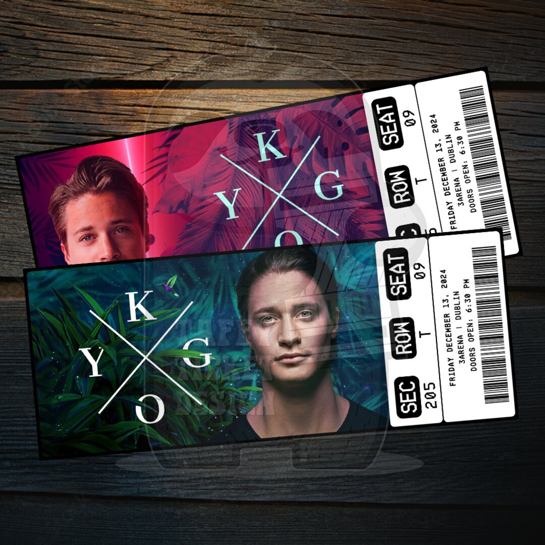 Printable Kygo Ticket World Tour 2024 Personalized Music Concert Show