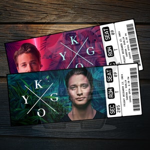 Printable Kygo Ticket World Tour 2024 | Personalized Music Concert Show Surprise Gift Reveal | Editable Keepsake | Instant Download