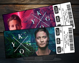 Printable Kygo Ticket World Tour 2024 | Personalized Music Concert Show Surprise Gift Reveal | Editable Keepsake | Instant Download