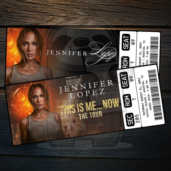 Printable Jennifer Lopez Ticket This Is Me Now Tour | Personalized Music Concert Surprise Gift Reveal | Editable Keepsake | Instant Download