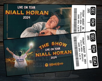 Druckbare Niall Horan Tickets The Show Live Tour 2024 | Personalisierte Musik Konzert Show Überraschung Geschenk offenbaren | Bearbeitbares Andenken Download