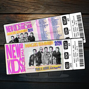 Printable New Kids On The Block Ticket Magic Summer Tour 2024 | Personalized Music Concert Show Gift Reveal | Editable Keepsake | Download