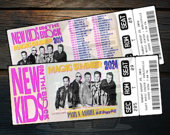 Printable New Kids On The Block Ticket Magic Summer Tour 2024 | Personalized Music Concert Show Gift Reveal | Editable Keepsake | Download