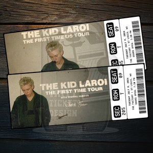 Printable The Kid Laroi Ticket The First Time Tour Personalized Music Concert Show Gift Reveal Editable Keepsake Instant Download image 1