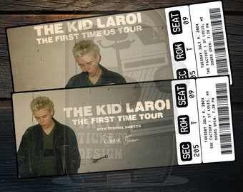 Afdrukbaar The Kid Laroi-ticket De eerste tour | Gepersonaliseerde muziekconcertshow cadeau onthullen | Bewerkbare aandenken | Directe download