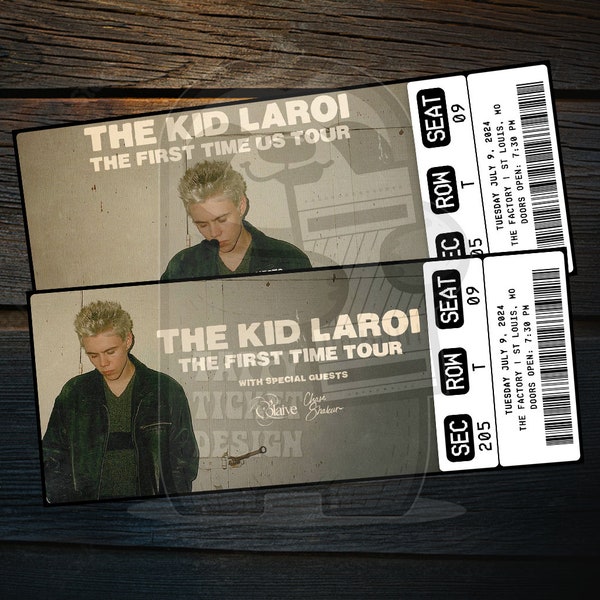 Printable The Kid Laroi Ticket The First Time Tour | Personalized Music Concert Show Gift Reveal | Editable Keepsake | Instant Download