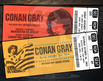 Entrada imprimible de Conan Gray Found Heaven On Tour / Espectáculo de concierto de música personalizado Revelación de regalo sorpresa / Recuerdo editable / Descargar