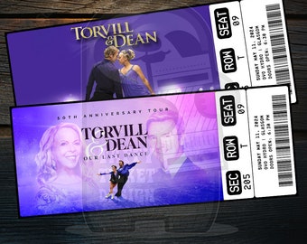 Torvil & Dean Ticket One Last Dance Tour | Ice Skating Live Performance Surprise Gift Reveal | Editable Keepsake | Instant Download