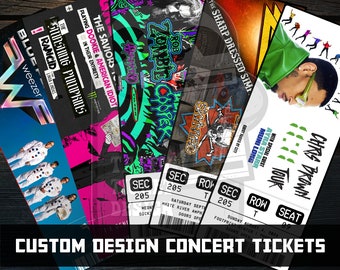 Custom Printable Concert Ticket | Music Show Pass | Surprise Gift Reveal | Souvenir Keepsake Download | No Edit Required | Request a Design