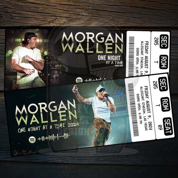 Printable Morgan Wallen Ticket One Night At A Time Tour | Personalized Music Concert Show Surprise Gift Reveal | Editable Keepsake Download