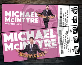 Printable Michael McIntyre Ticket Macnificent Tour | Personalized Live Comedy Show Surprise Gift Reveal | Editable Keepsake | Download