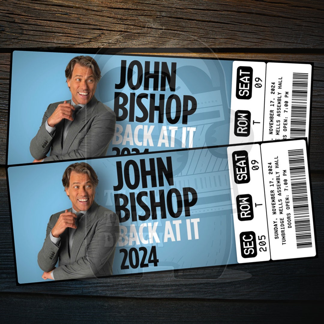 Printable John Ticket Back at It Tour 2024 Personalized Live Comedy Show Surprise Gift