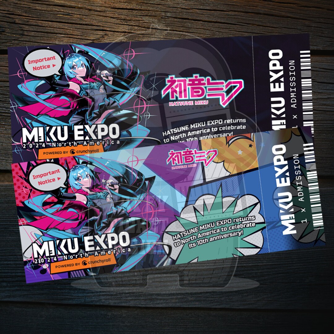 Printable Hatsune Miku Expo Ticket 2024 Event Show Admission Pass Surprise Gift Reveal Souvenir