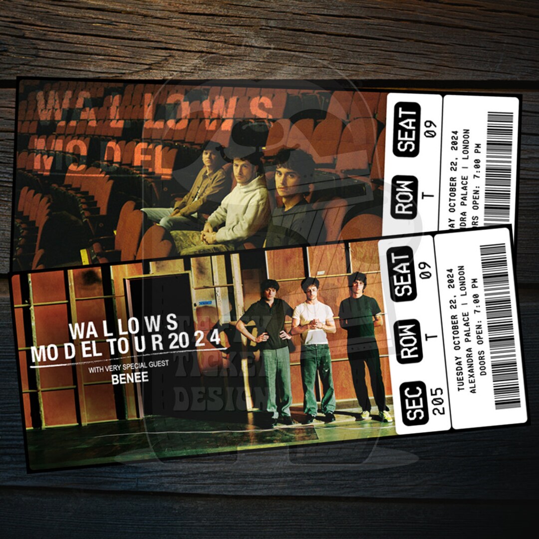 Printable Wallows Ticket Model Tour 2024 Personalized Music Concert