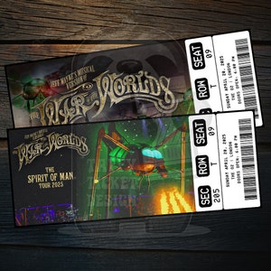 Printable The War Of The Worlds Ticket Spirit Of Man 2025 | Personalized Theatre Surprise Gift Reveal | Editable Keepsake | Instant Download